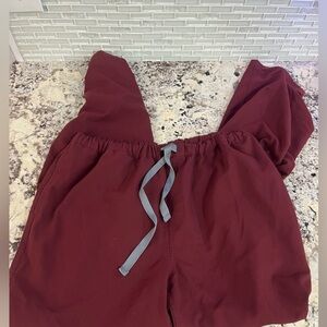 Figs Maroon Technical Collection Pants